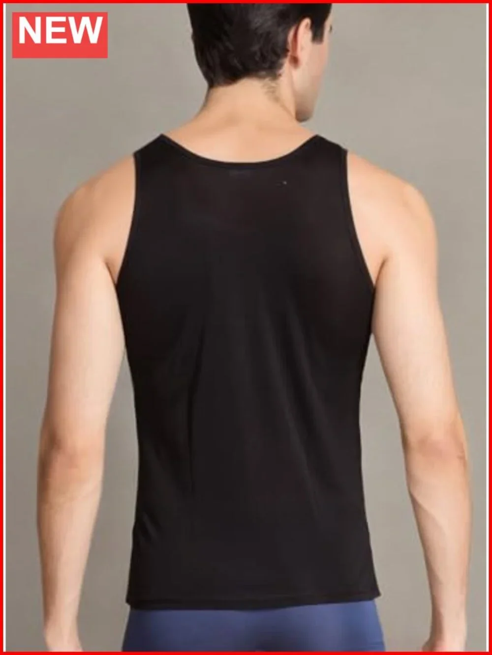 Men's Silk Tank Top Sleeveless Undershirt Breathable Stretch